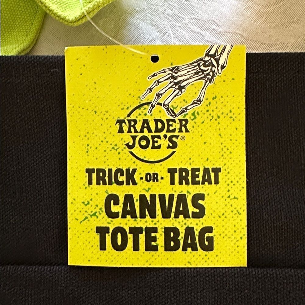 Trader Joes Halloween Mini Tote Canvas Orange - Picture 7 of 8